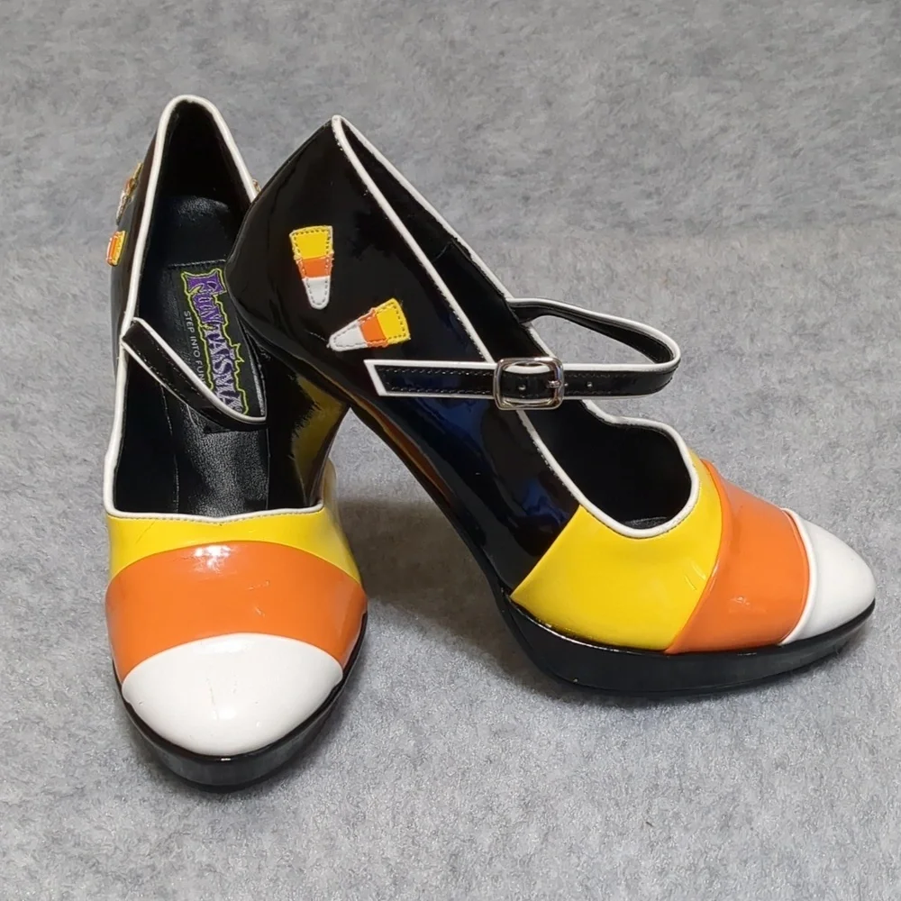 Funtasma Candy Corn Mary Jane Platform Heels womens sz 5 - Picture 6 of 16